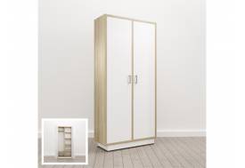 Шкаф комбинированный закрытый (Е-12) Eclectic eco Дуб рокпайл-белый