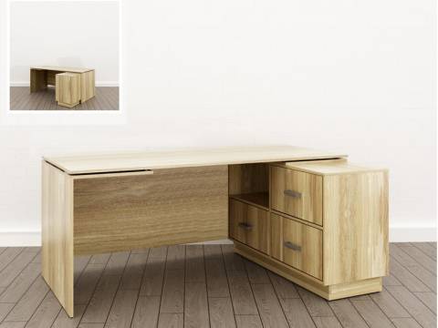 Стол дизайн Правый (О-5) Eclectic lite одноцветный Дуб рокпайл