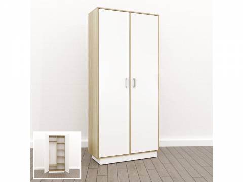 Шкаф комбинированный закрытый (О-12) Eclectic lite Дуб рокпайл-белый