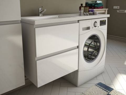 Тумба с раковиной Dallas Luxe 1500 навесная 2 ящика левая