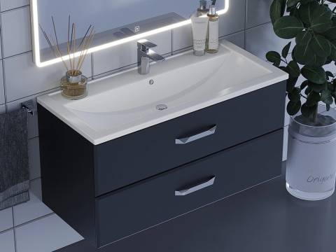 Тумба с раковиной Uperwood Foster черная 100 см