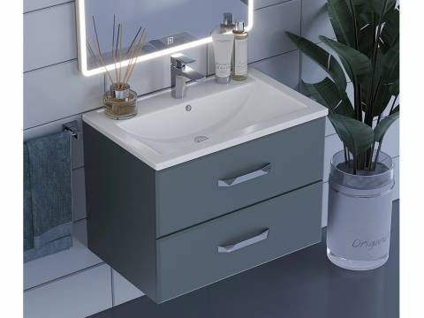 Тумба с раковиной Uperwood Foster серый графит 70 см