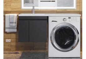 Тумба с раковиной Uperwood Magenta 60-120 см подвесная черная с дверцами левая