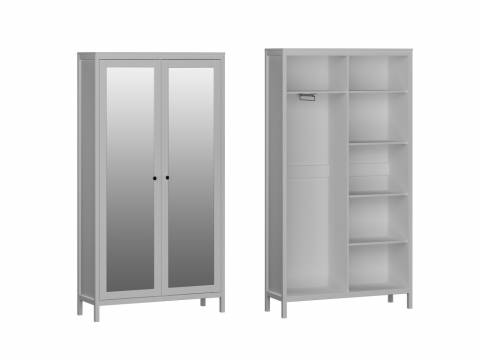 Шкаф для одежды 2-х дверный с зеркальными дверями Фрея