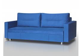 Диван Комфорт с прямыми подлокотниками микровелюр синий