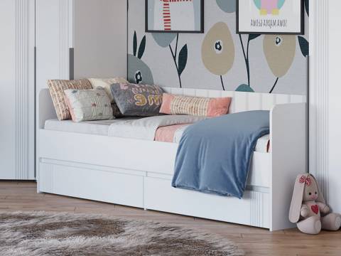 Кровать с 2 ящиками Вита белый лофт