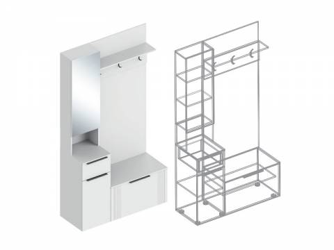 Прихожая Вита левая белый лофт