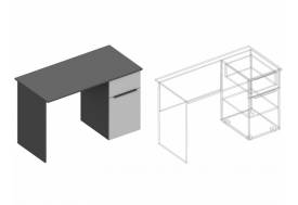 Стол письменный Вита правый тёмно серый лофт