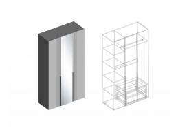 Шкаф Вита 3-створки с зеркалом тёмно серый лофт