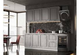 Кухонный гарнитур Модена 2000 белое дерево/грей софт глухой