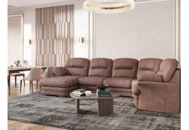 Диван угловой большой П-образный Квин 6 без механизма Ultra Chocolate