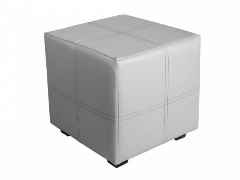 Пуф кожаный Марио белый