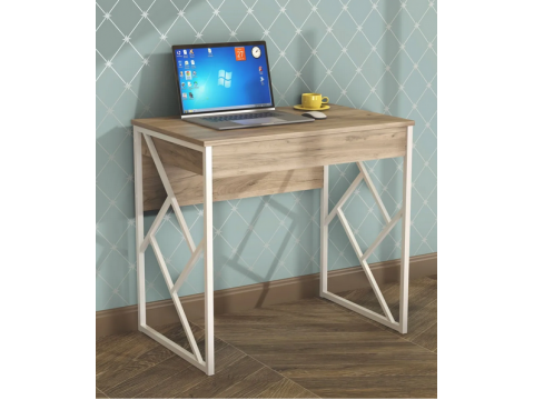 Стол письменный Ромео Дуб крафт серый/белый глянец