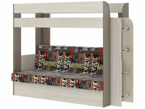Кровать двухъярусная Карамель 75 шимо-музыка