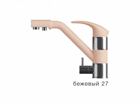 Смеситель для кухни Дуо Polygran Бежевый 27
