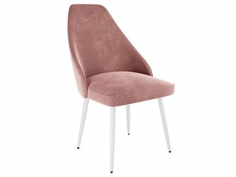 Стул Милан велюр роза ножки белые
